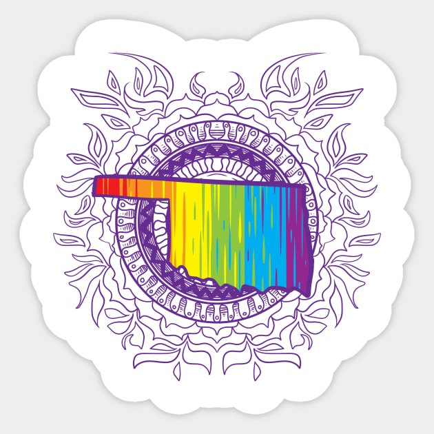 Oklahoma Mandala Pride Sticker by Manfish Inc.